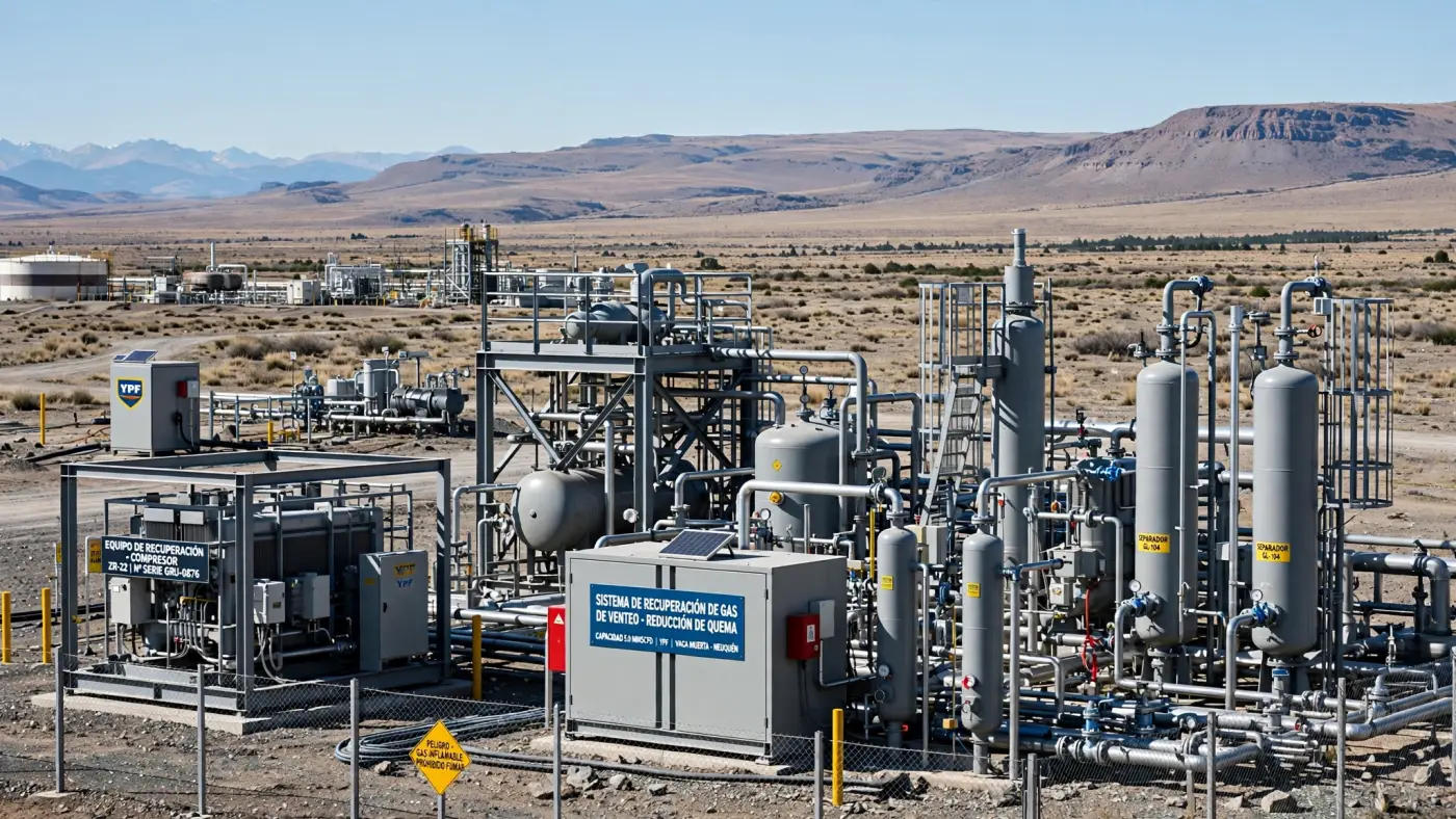 Equipos de reducción de venteo de gas en un yacimiento de Neuquén